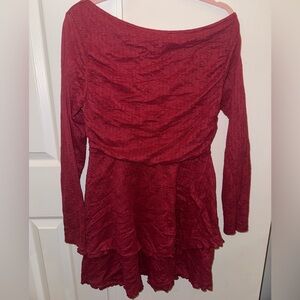 Elegant Red Long Sleeve Dress